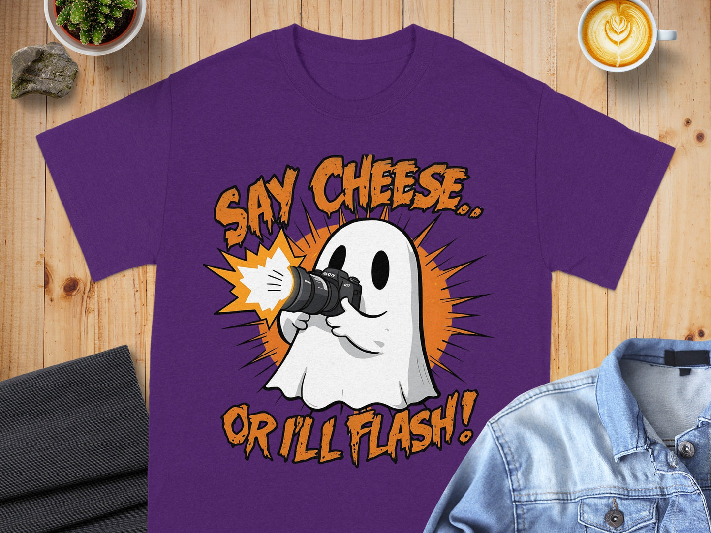 Funny Ghost Photography Say Cheese Or I'll Flash Shirt