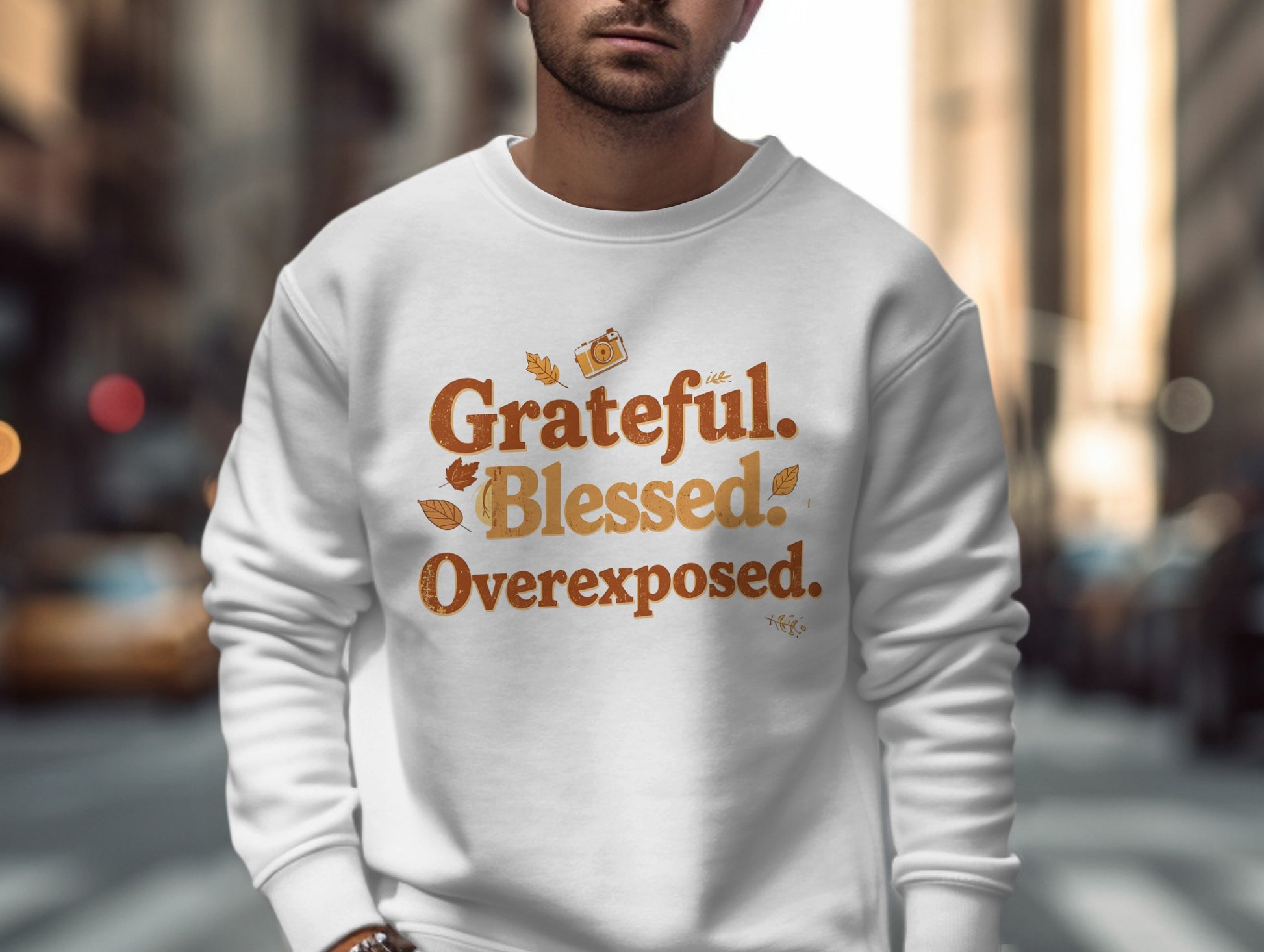 Grateful Blessed Overexposed Graphic Sweatshirt Product