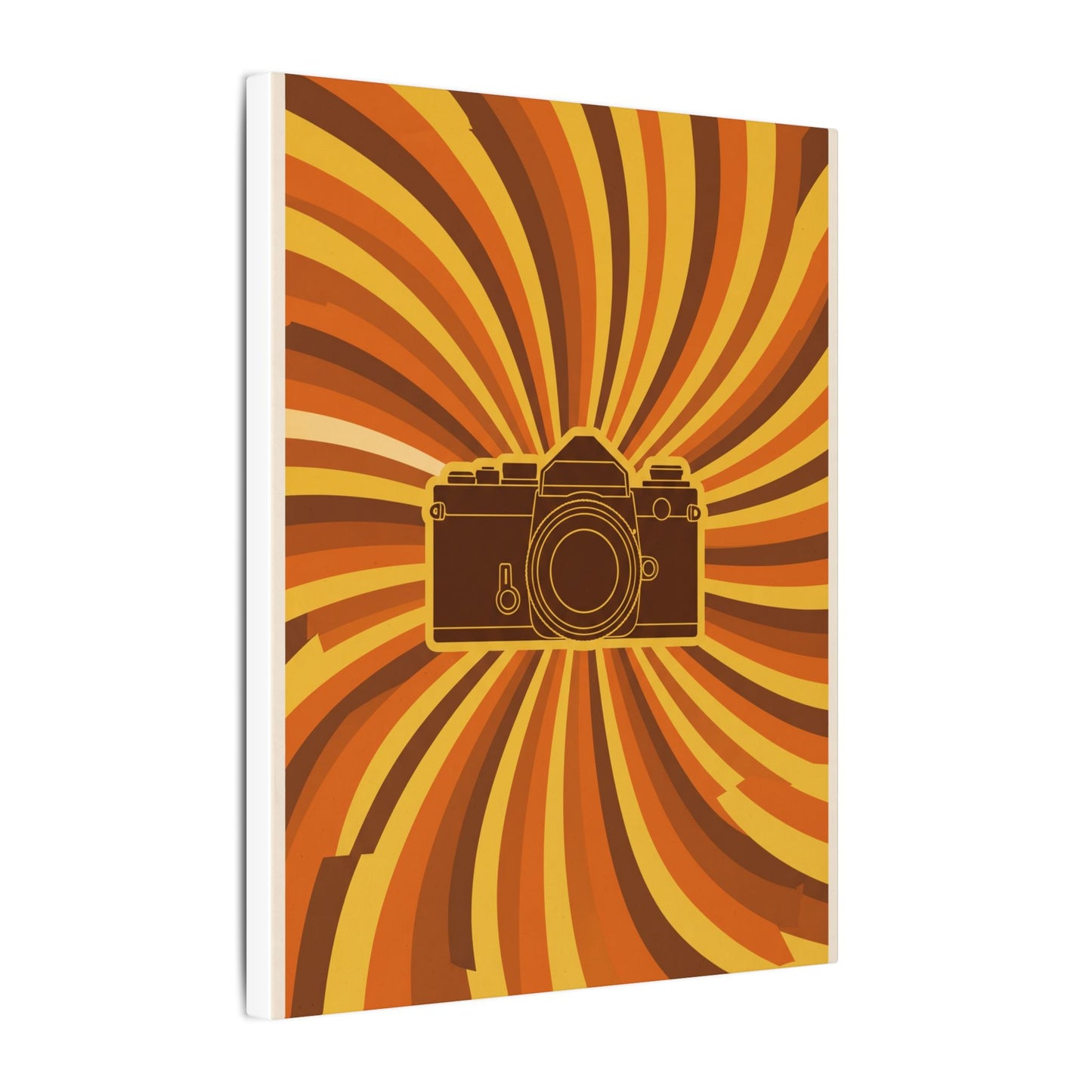 Retro 70s Camera Sunburst Canvas Wall Art