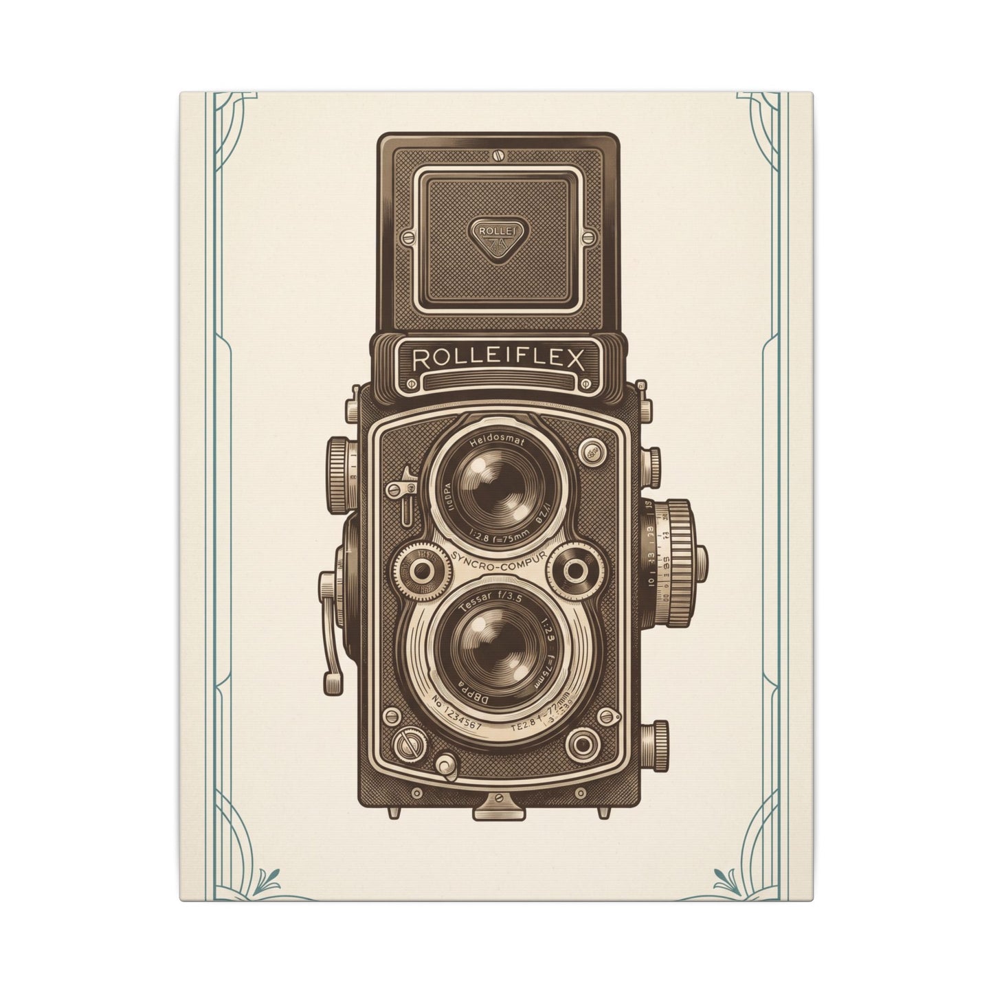 Vintage TLR Camera Canvas Wall Art
