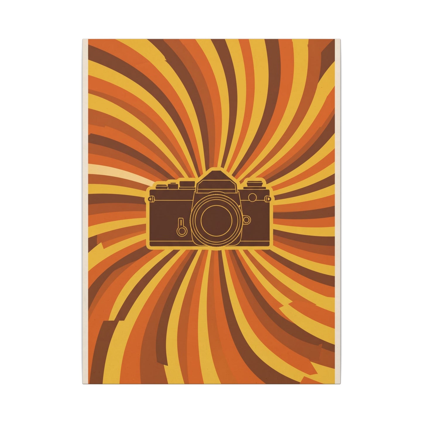 Retro 70s Camera Sunburst Canvas Wall Art