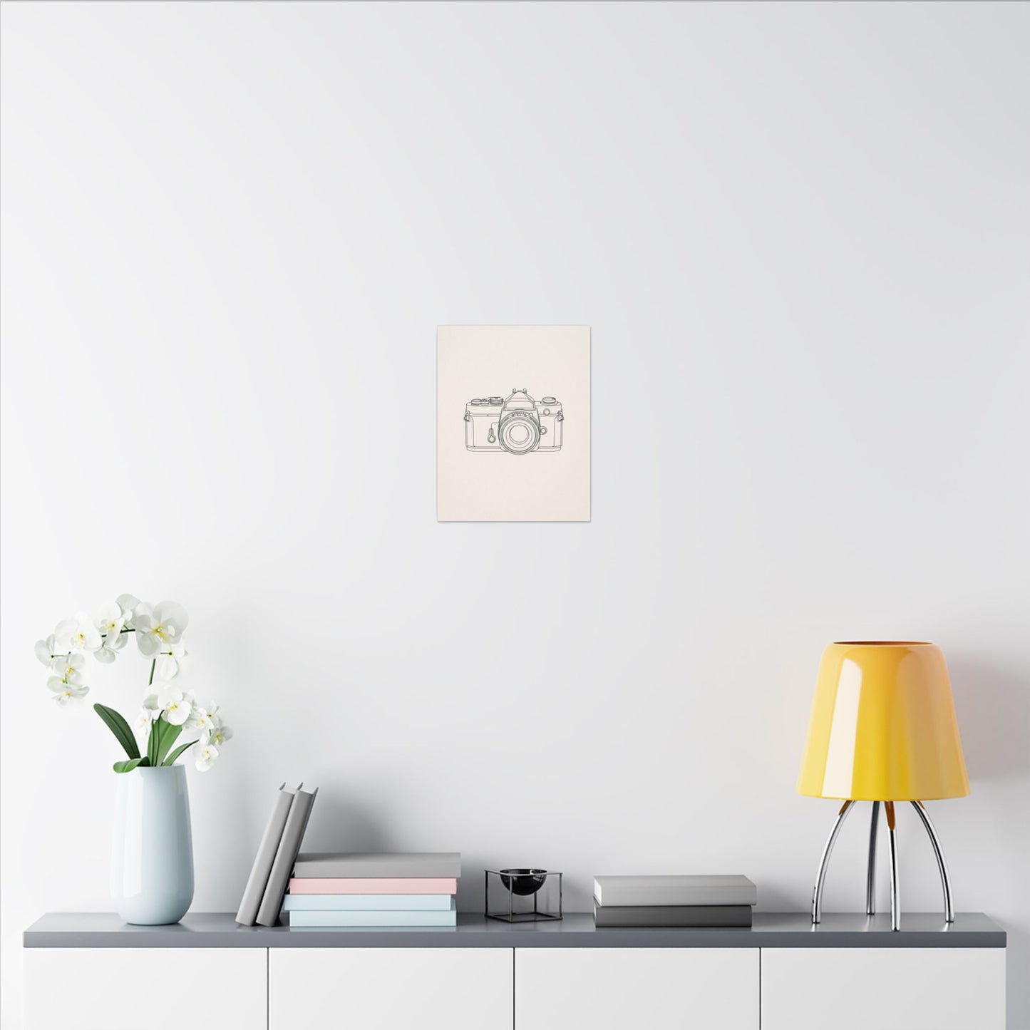 Line Art Camera Canvas Wall Art