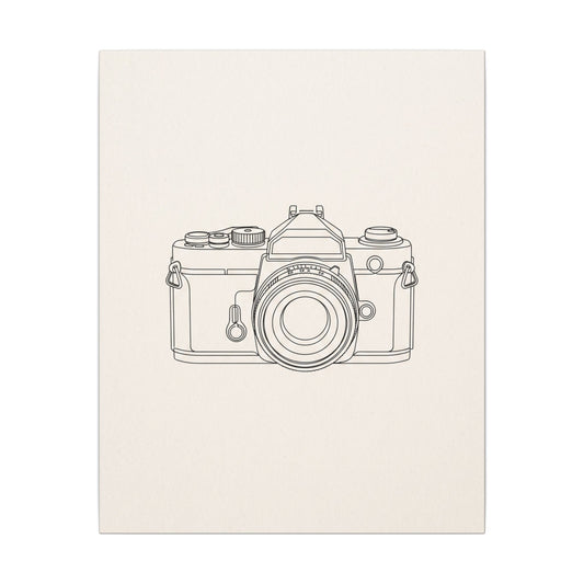 Line Art Camera Canvas Wall Art