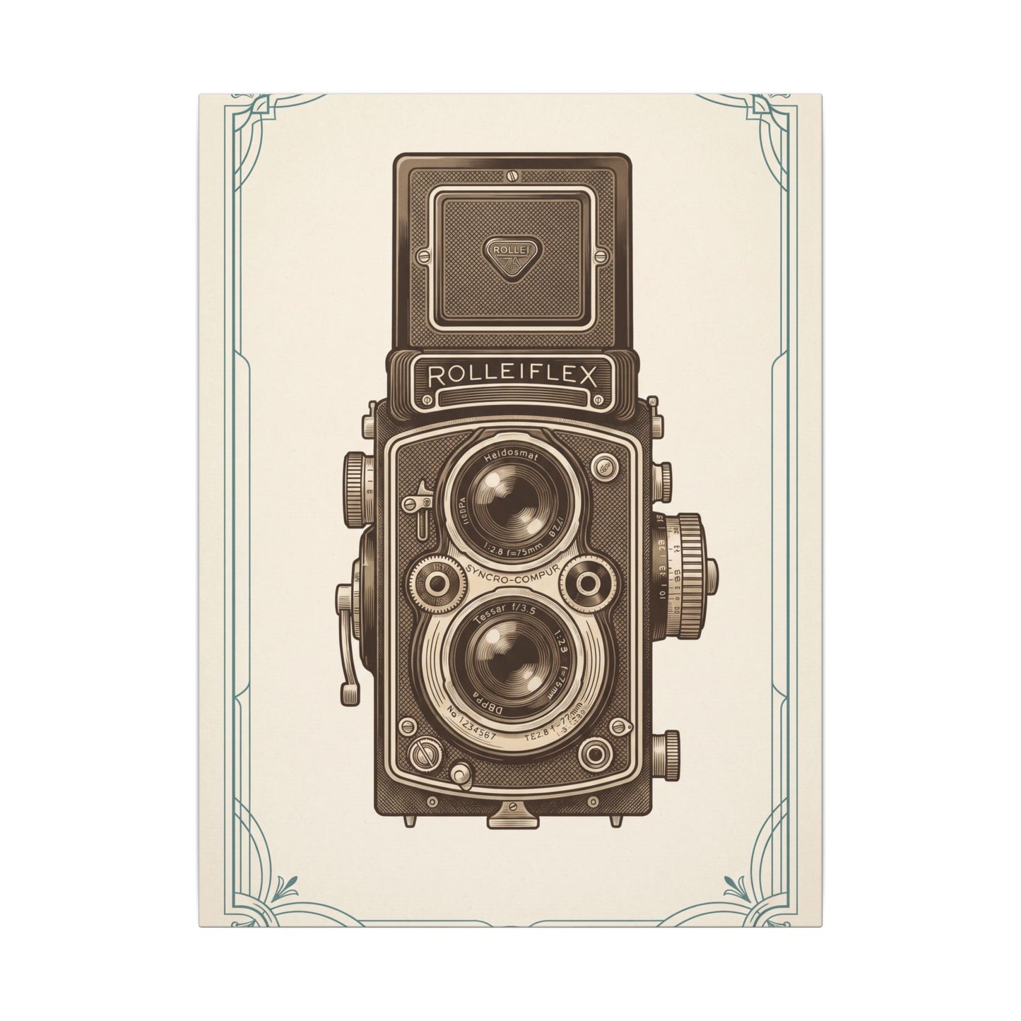 Vintage TLR Camera Canvas Wall Art