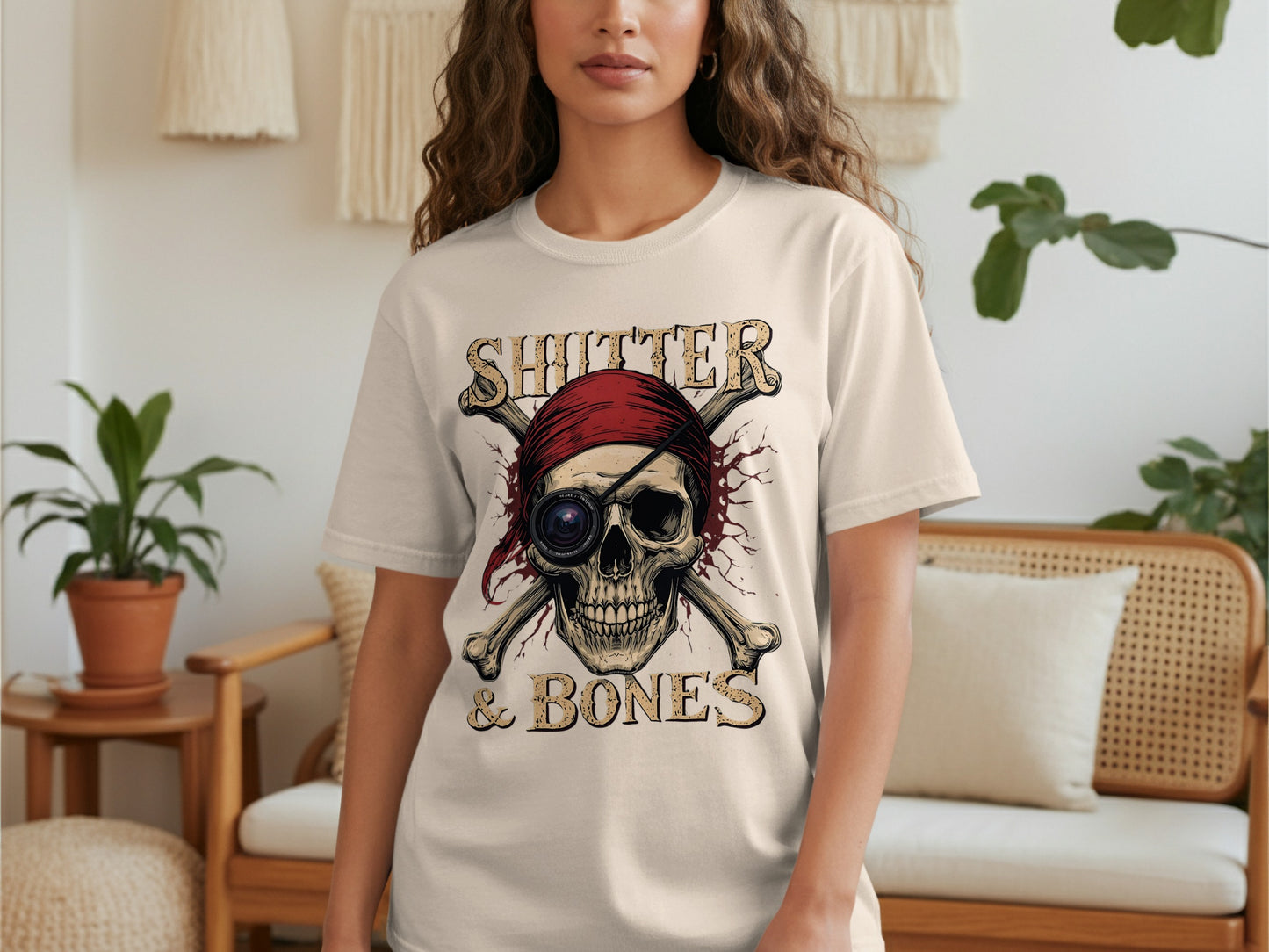 Shutter Bones Skull Graphic Cool Printed T-shirt