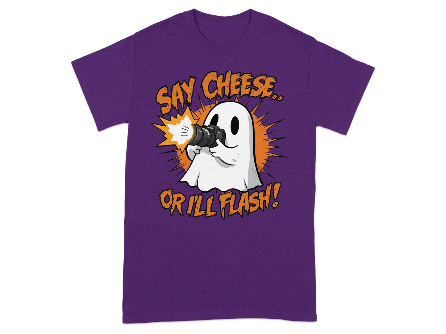 Funny Ghost Say Cheese or I'll Flash T-Shirt