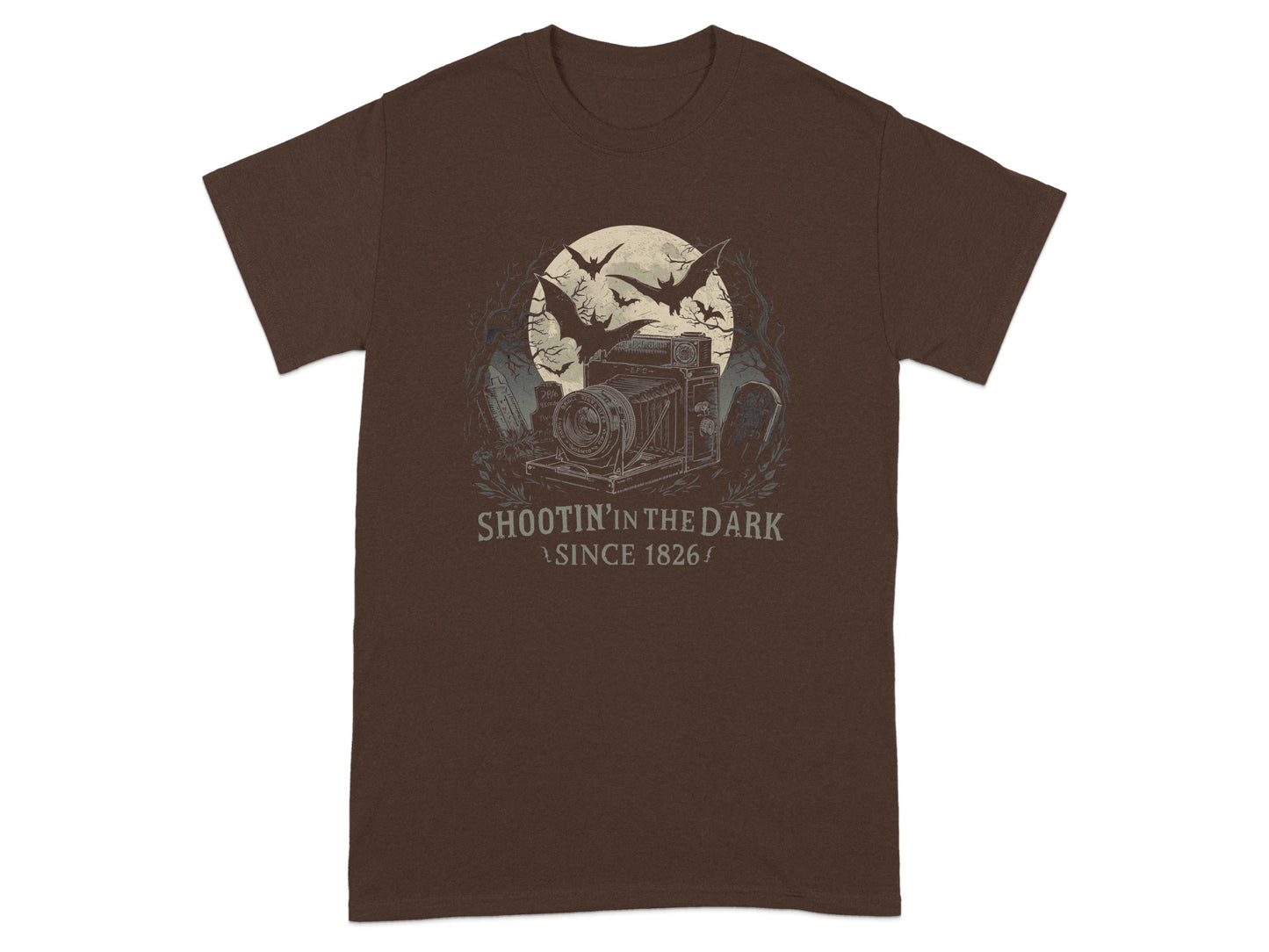 Shootin' in the Dark Since 1826 graphic apparel
