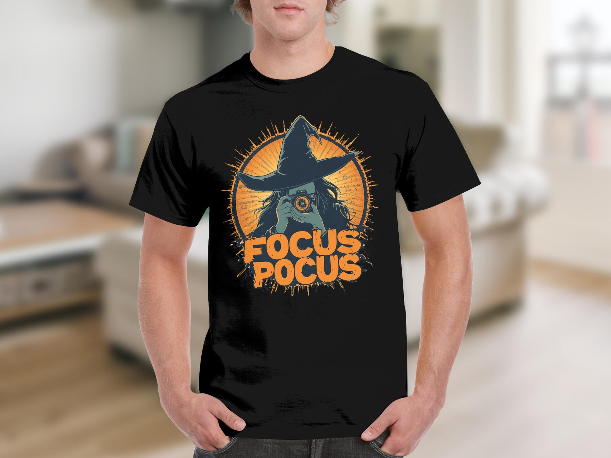 Focus Pocus Halloween Witch Hat Graphic T-Shirt