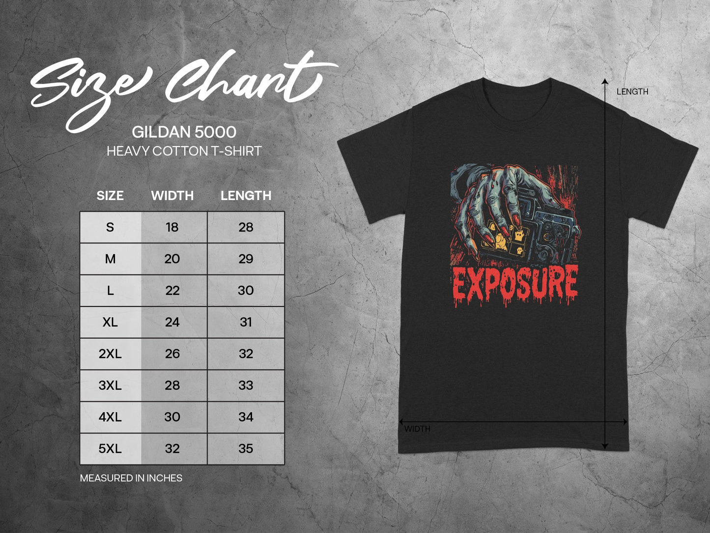 Men's Black Tee with Vivid Horror Exposure Shirt