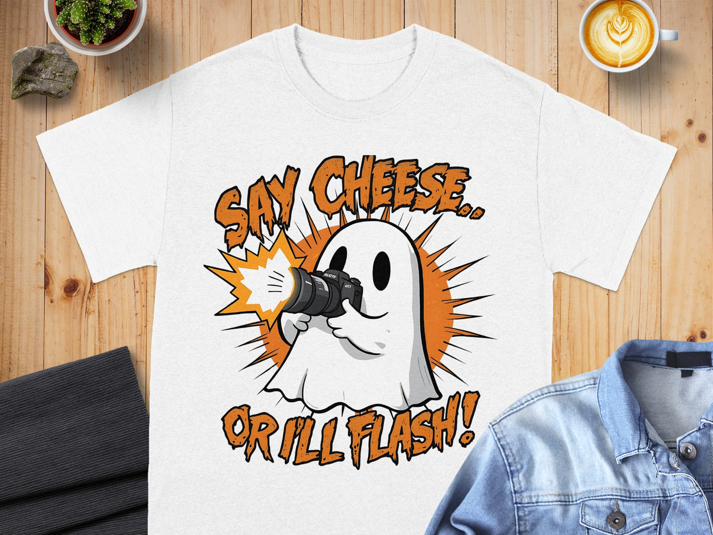 Say Cheese Or I'll Flash Funny Ghost Shirt