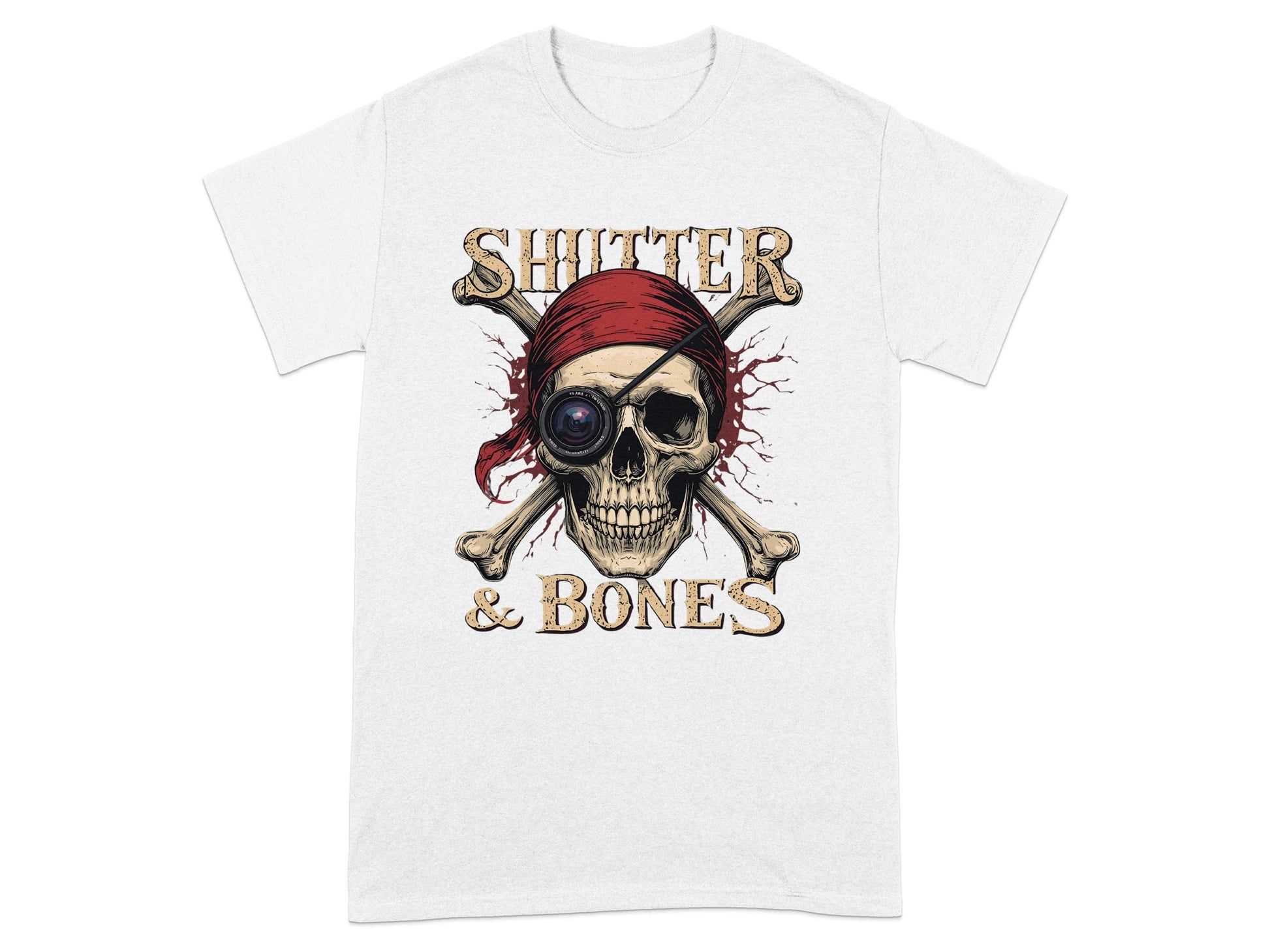 Shutter and Bones Skull T-shirt Pirate Themed Clothing