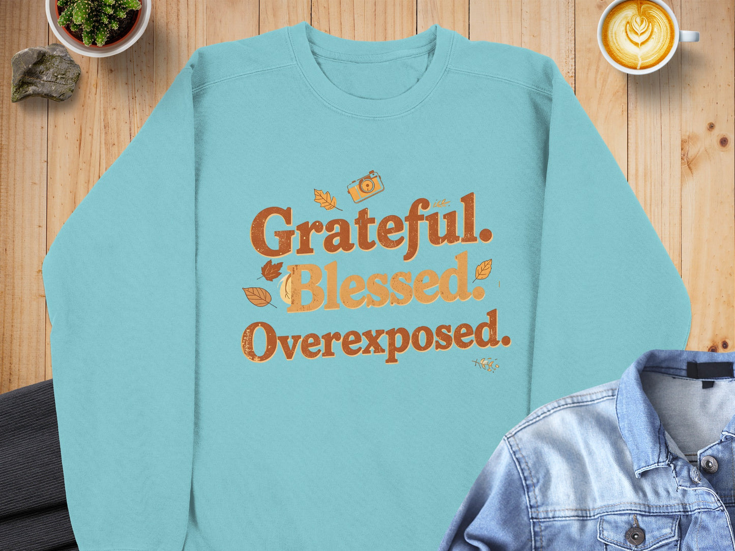 Grateful Blessed Overexposed Long Sleeve Sweatshirt