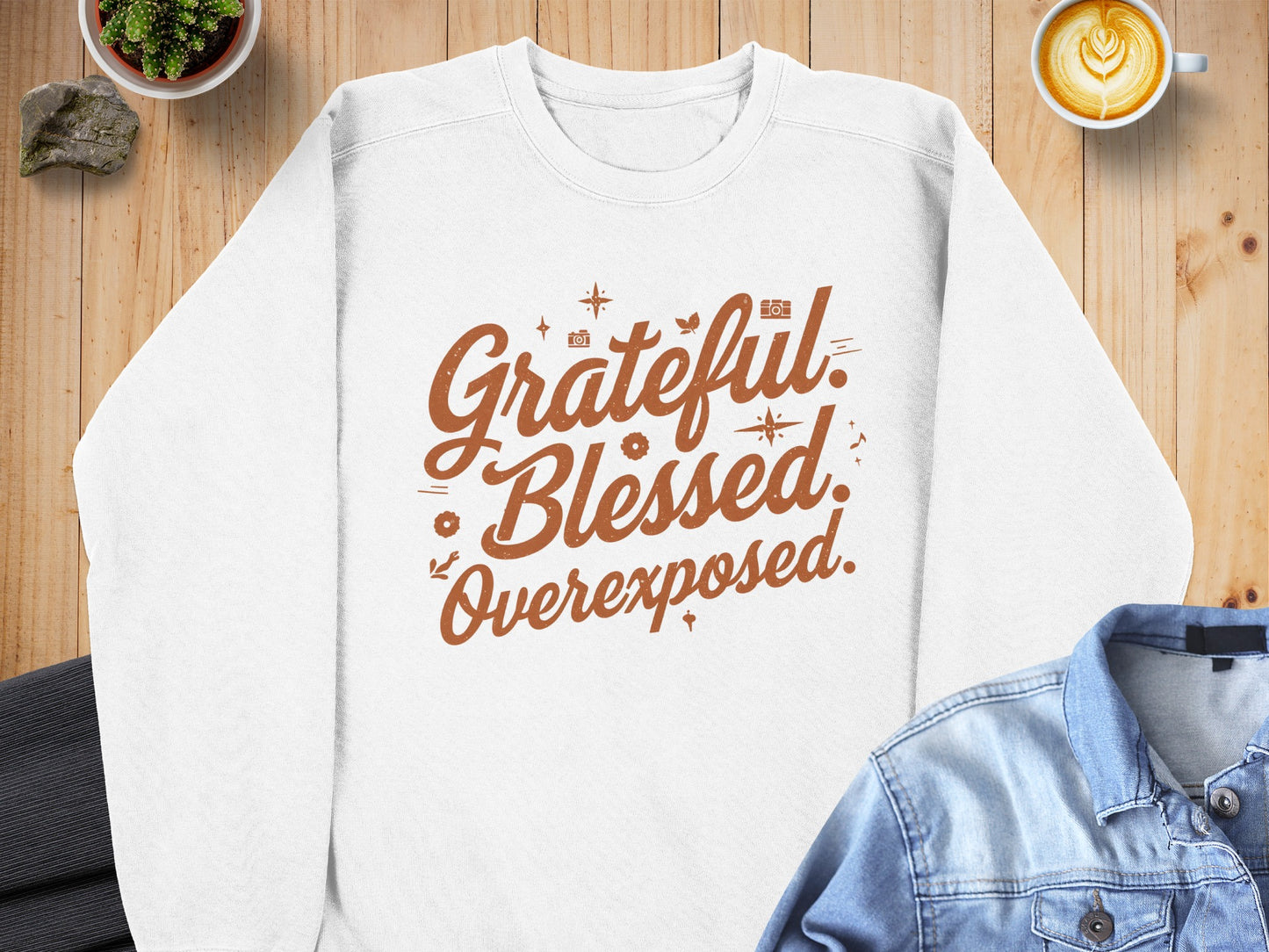 Grateful Blessed Overexposed Sweater Comfortable Fit