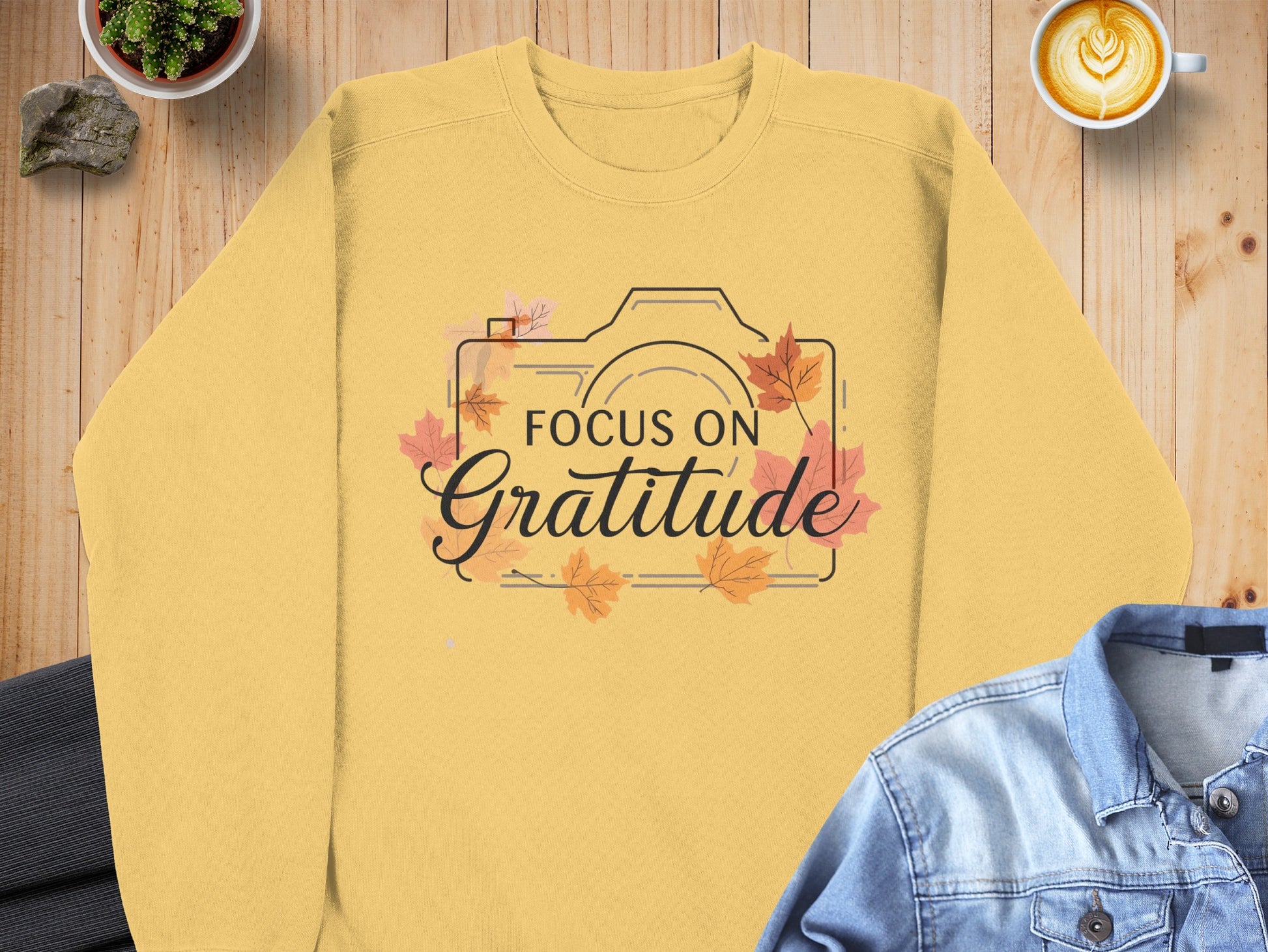 Focus On Gratitude Printed Sweatshirt