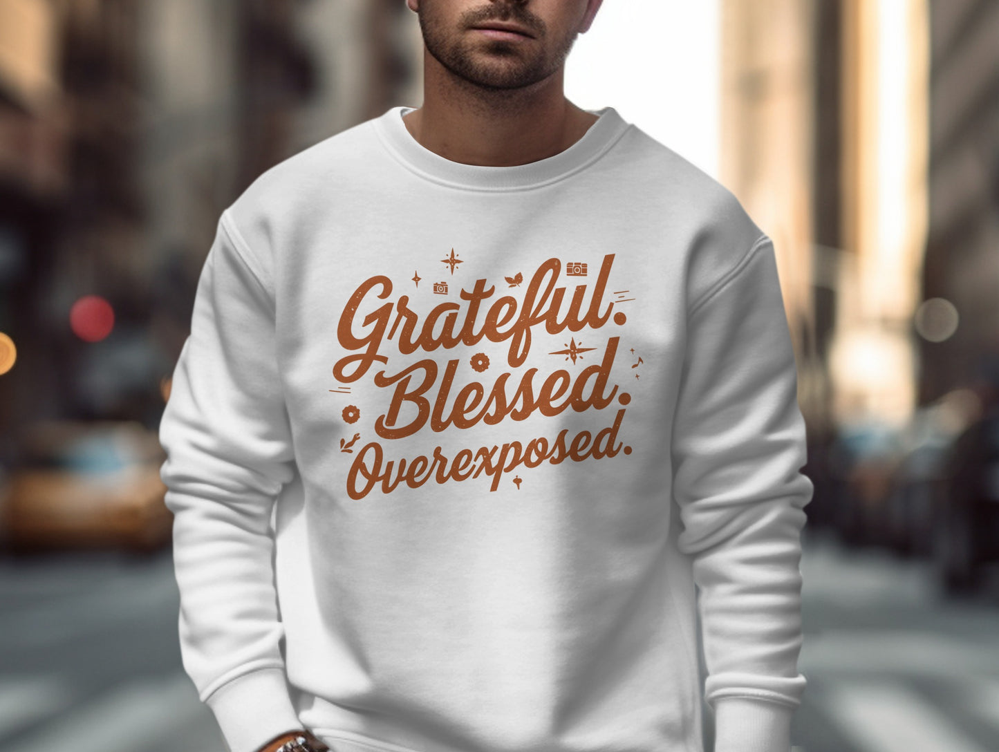 Grateful Blessed Overexposed slogan sweatshirt