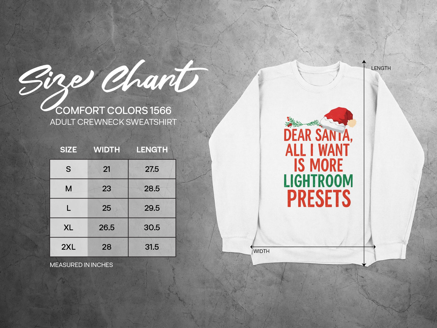 Dear Santa All I Want Is More Lightroom Presets Shirt