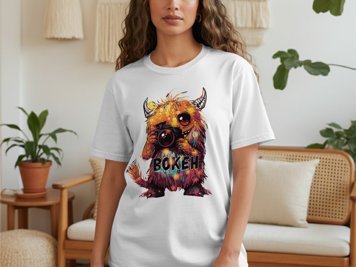 Bokeh Monster Colorful Design Graphic T-Shirt Product