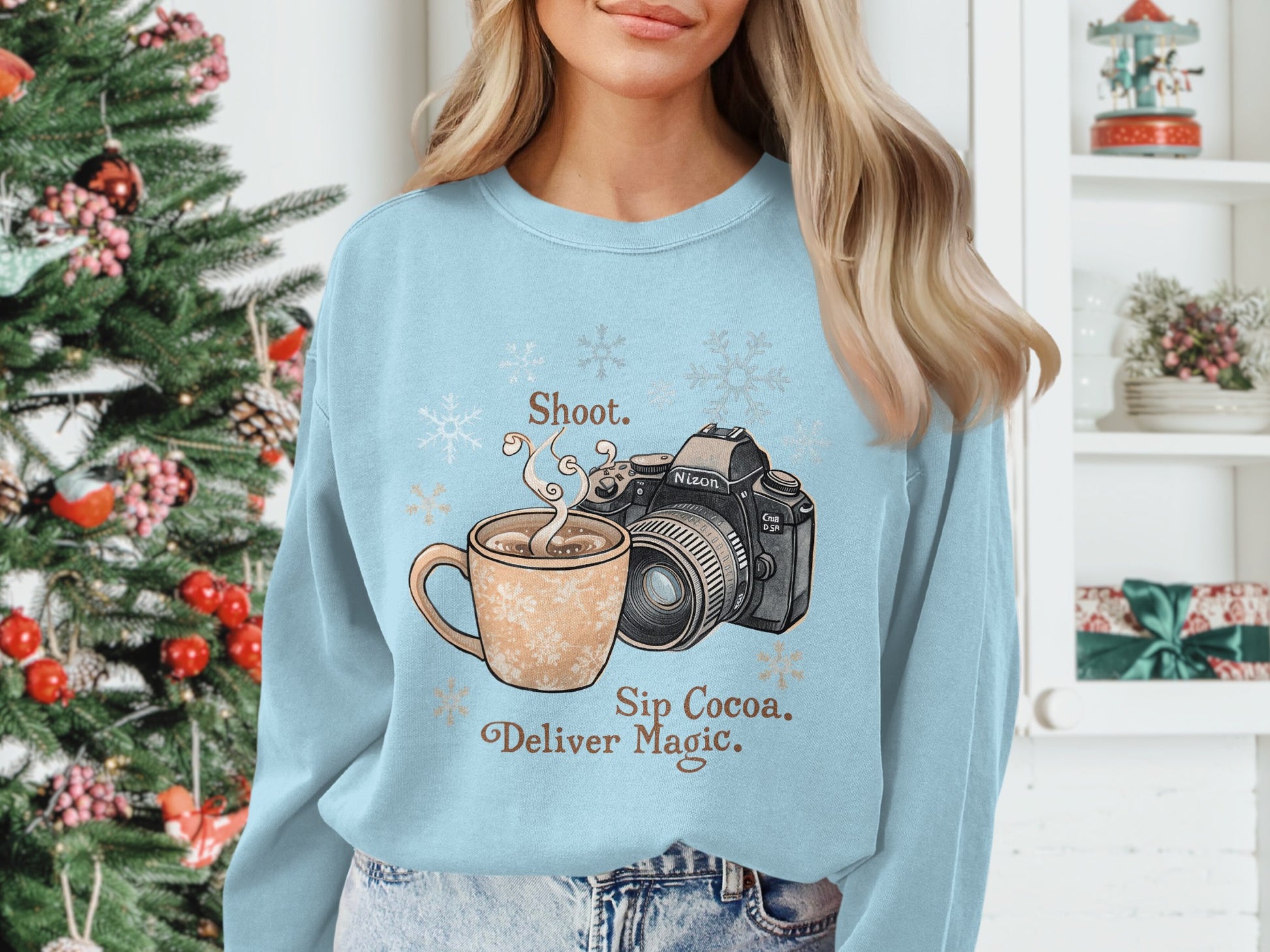 Shoot Sip Cocoa Deliver Magic Sweatshirt
