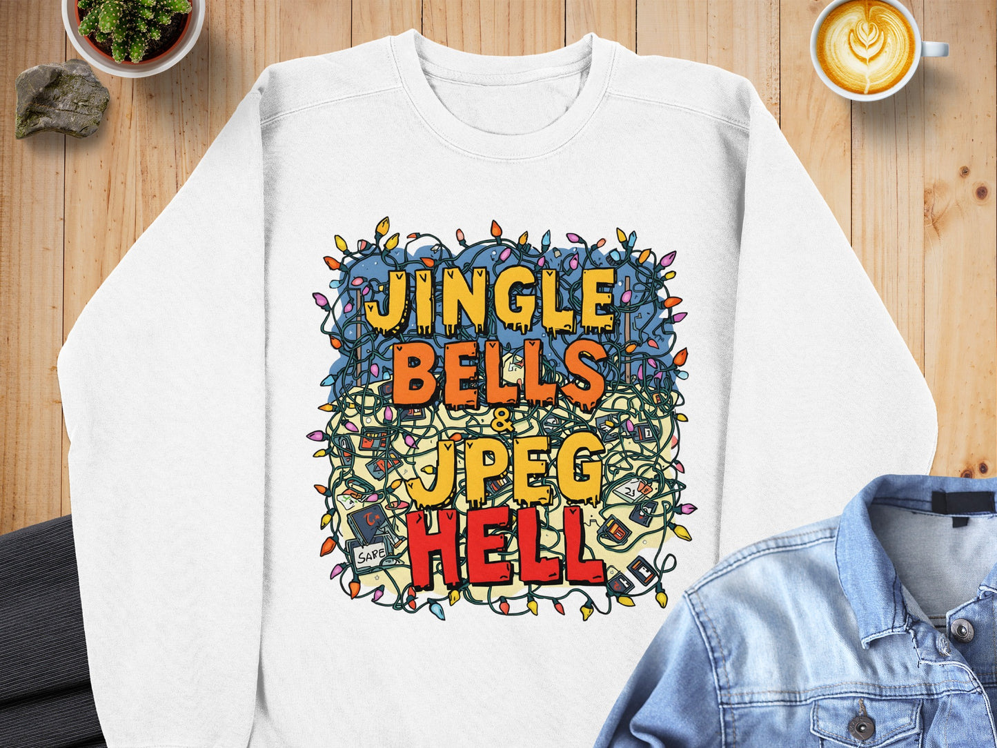 Festive Jingle Bells JPEG Hell Graphic Sweatshirt