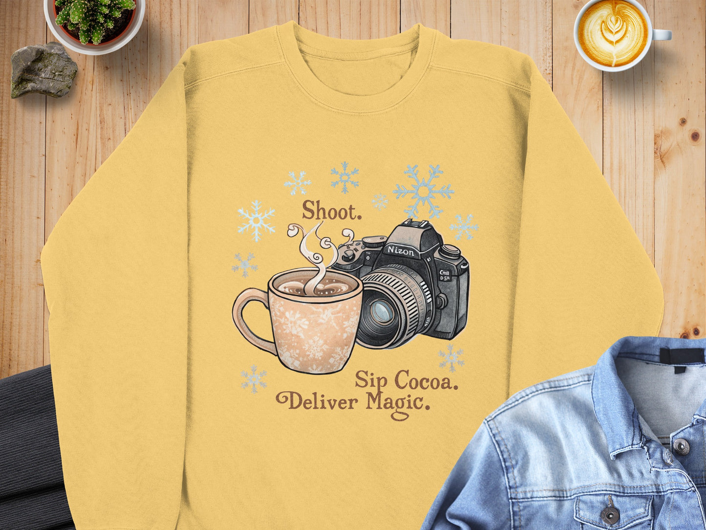 Shoot Sip Cocoa Deliver Magic Warm Sweatshirt
