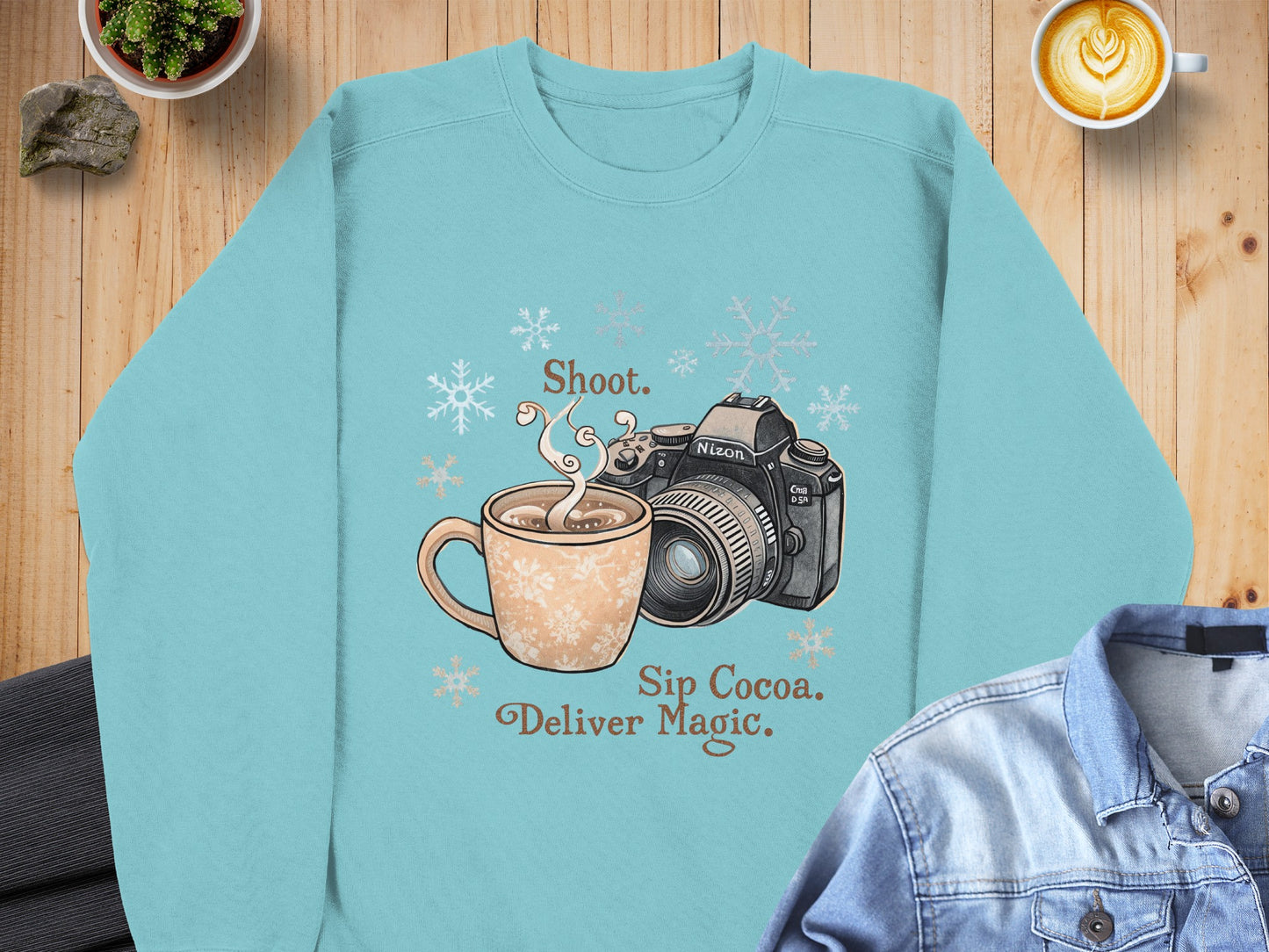 Shoot Sip Cocoa Deliver Magic sweatshirt
