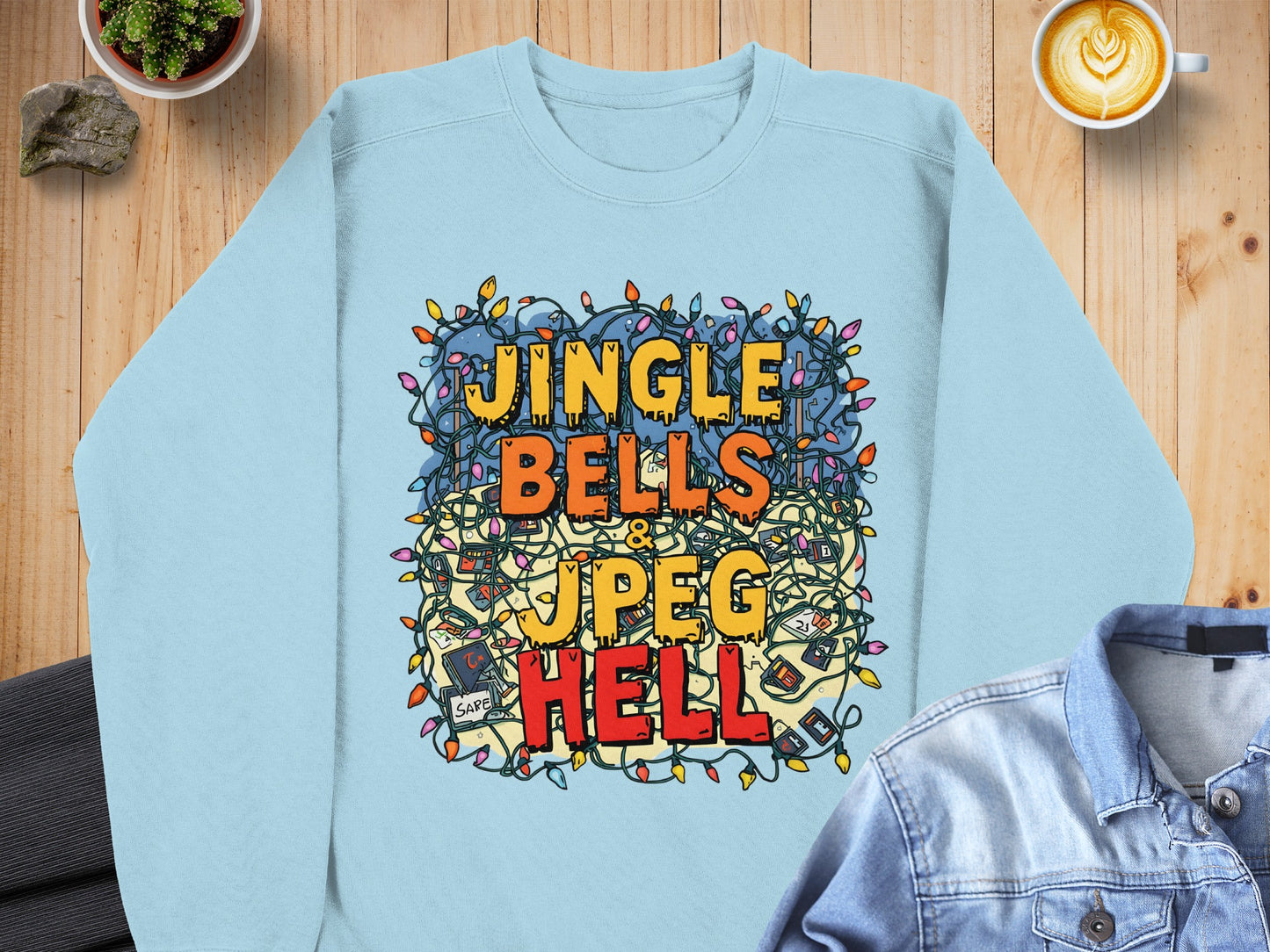 Jingle Bells JPEG Hell Graphic Sweatshirt Fun Design