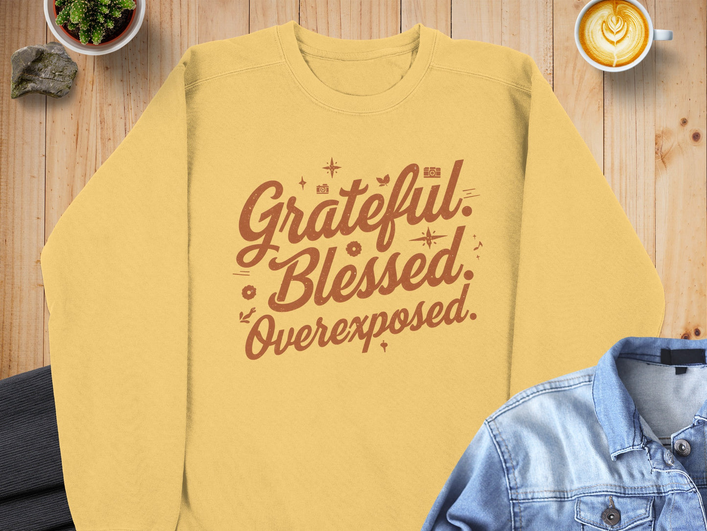 Grateful Blessed Overexposed Cozy Sweatshirt Product