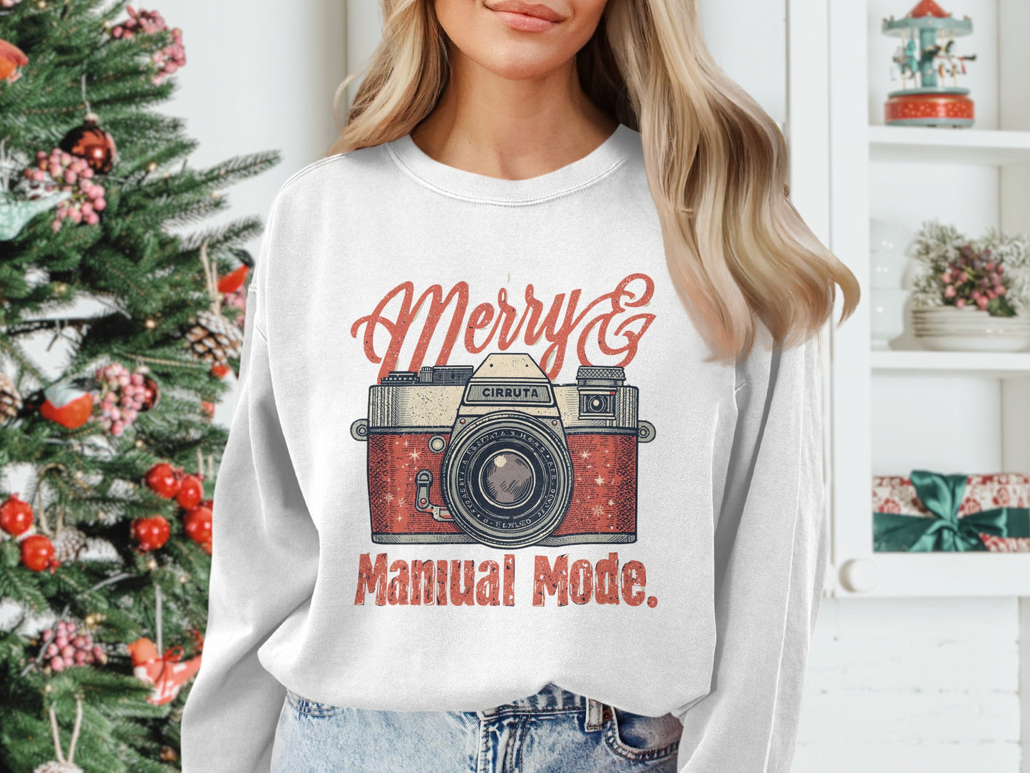 Merry Christmas Camera Manual Mode Sweatshirt