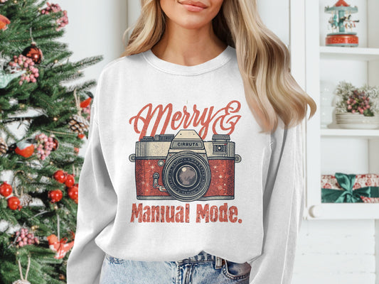 Merry Christmas Camera Manual Mode Sweatshirt